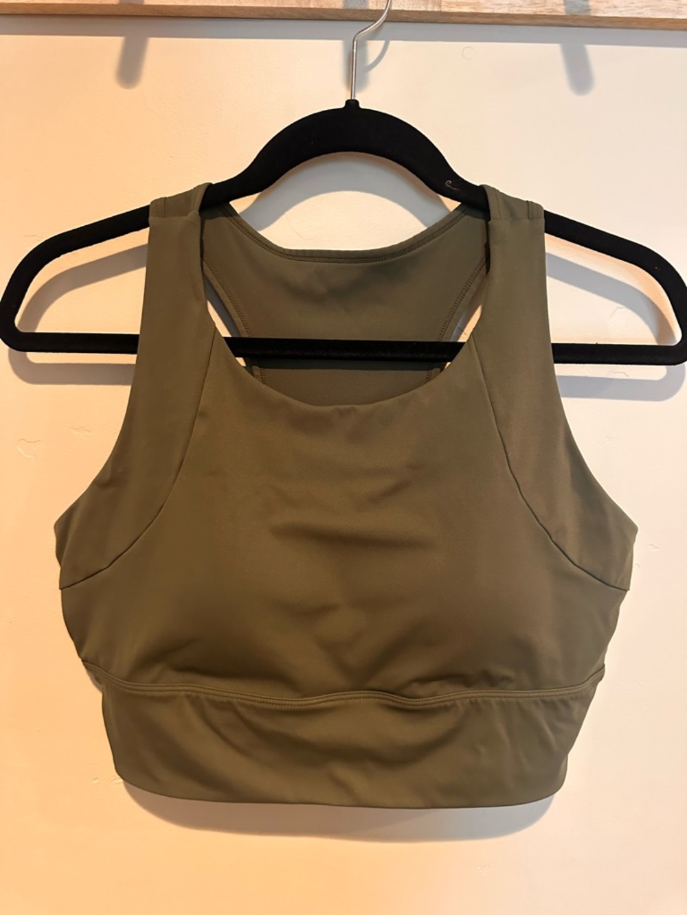 Olive Green Scoop Neck Sports Bra - Women Intimates & Sleepwear